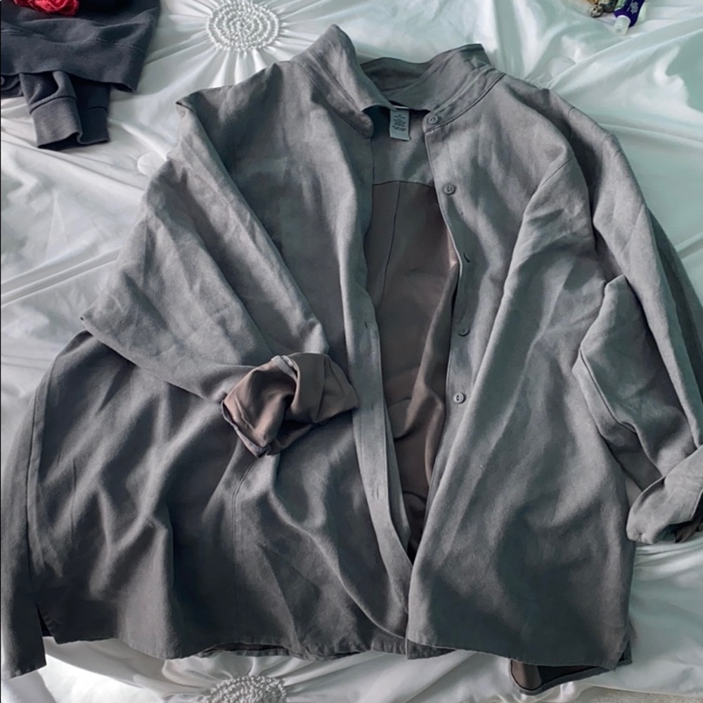 Button up grey shirt